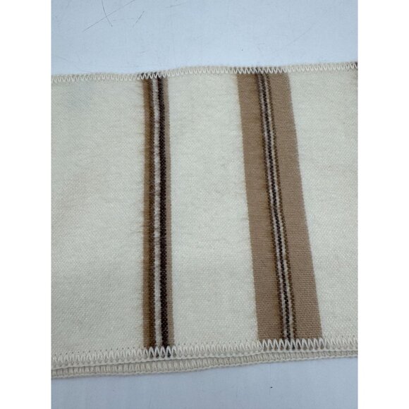 Ccahuantico Women's Alpaca Wool Scarf Beige Brown Stripe Thermal 63" - Picture 8 of 8